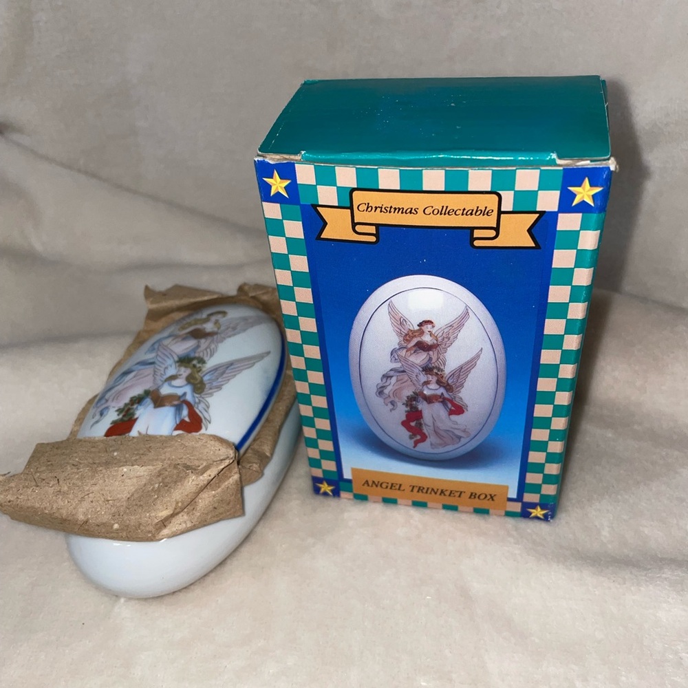 Angel Trinket Box with Christmas Design